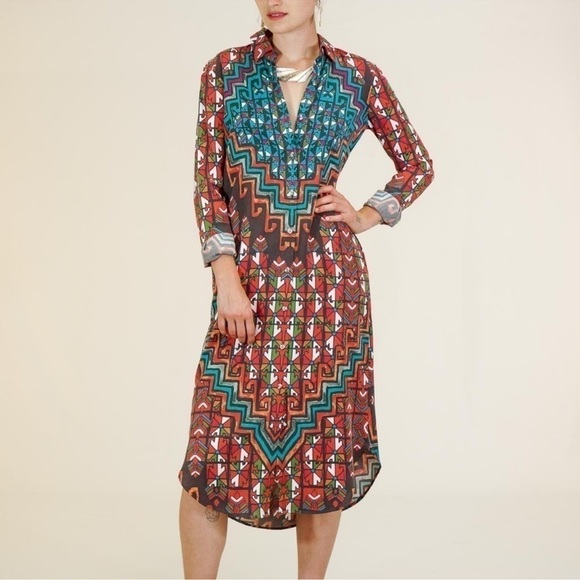 Mara Hoffman Rug Tencel Bolnisi Dress Size XS - Picture 1 of 12